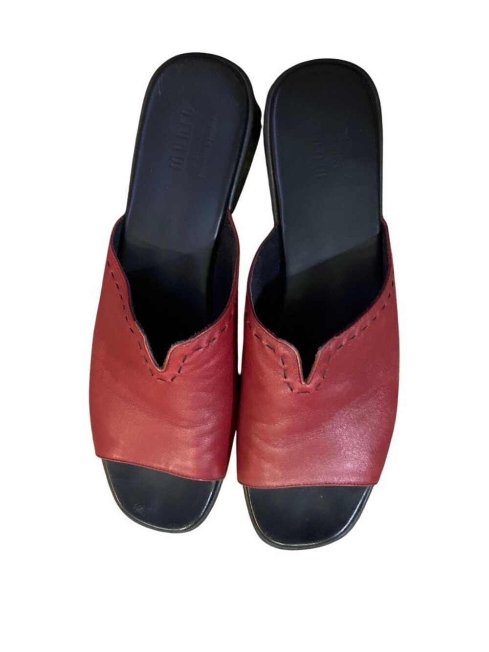 Munro Aruba Sandals Womens 12 SS Narrow Red Leather Slide Comfort Shoes USA - Picture 11 of 12